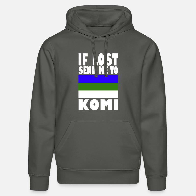 Dicton du drapeau Komi - Sweat à capuche bio DRUMMER Stanley/Stella Unisexe - charbon