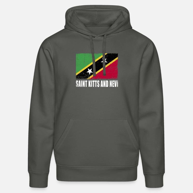 Drapeau de Saint-Kitts et Nevi - Sweat à capuche bio DRUMMER Stanley/Stella Unisexe - charbon