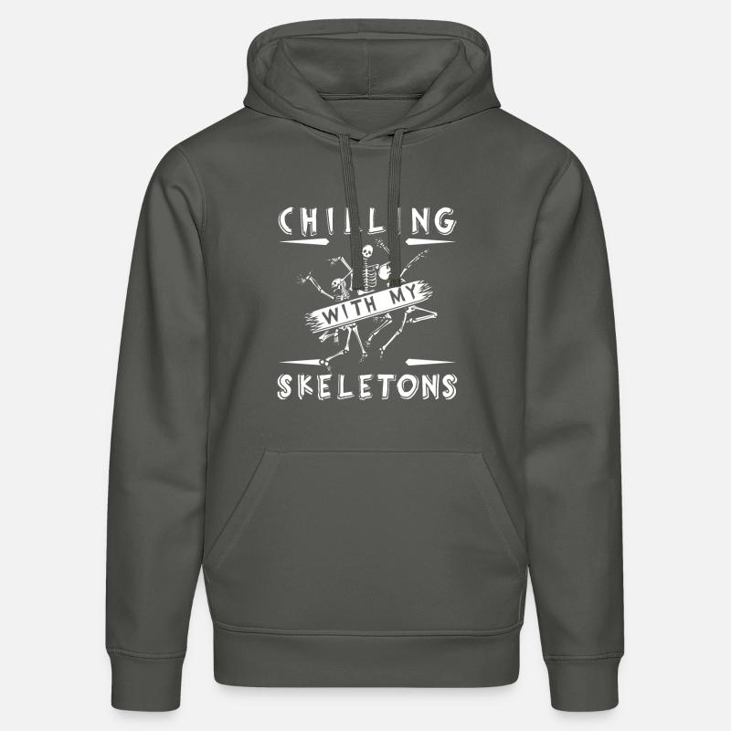 Chilling avec mes squelettes - Sweat à capuche bio DRUMMER Stanley/Stella Unisexe - charbon