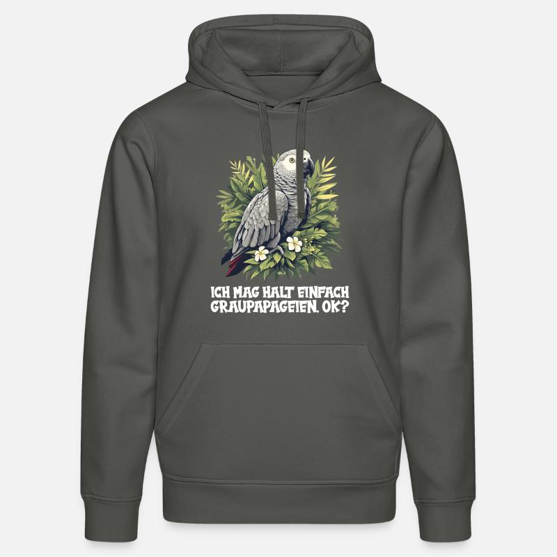 Perroquets gris d’Afrique - Sweat à capuche bio DRUMMER Stanley/Stella Unisexe - charbon