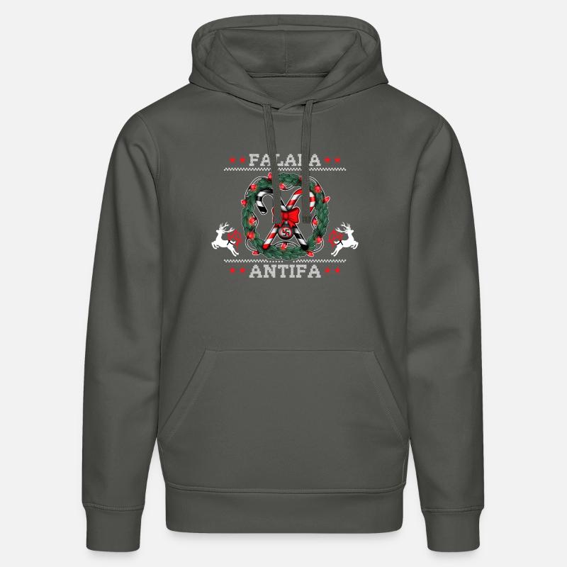 Pull de Noël moche : FALALA ANTIFA ! - Sweat à capuche bio DRUMMER Stanley/Stella Unisexe - charbon