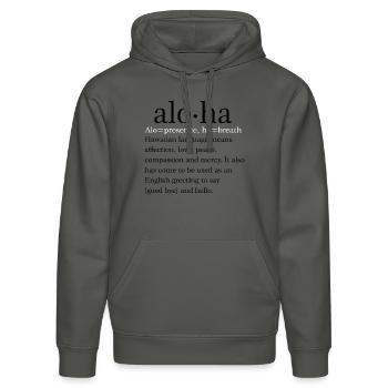 Aloha - Stanley/Stella Unisex Bio-Hoodie DRUMMER  - Anthrazit - Vorne - Marisol (170cm) & Nik (191cm)