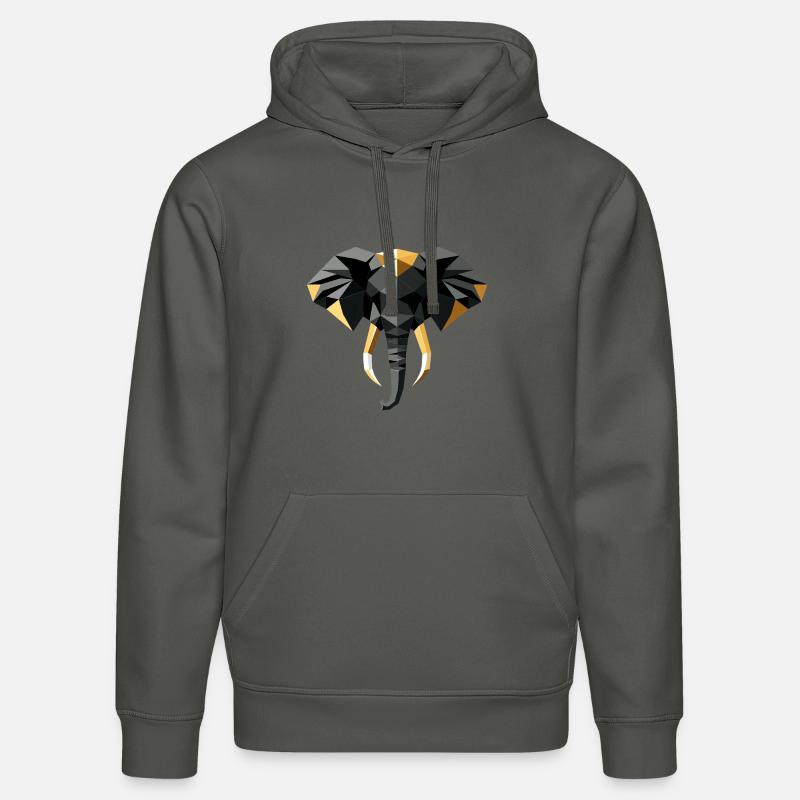 Elephant Low Poly Design - Sweat à capuche bio DRUMMER Stanley/Stella Unisexe - charbon