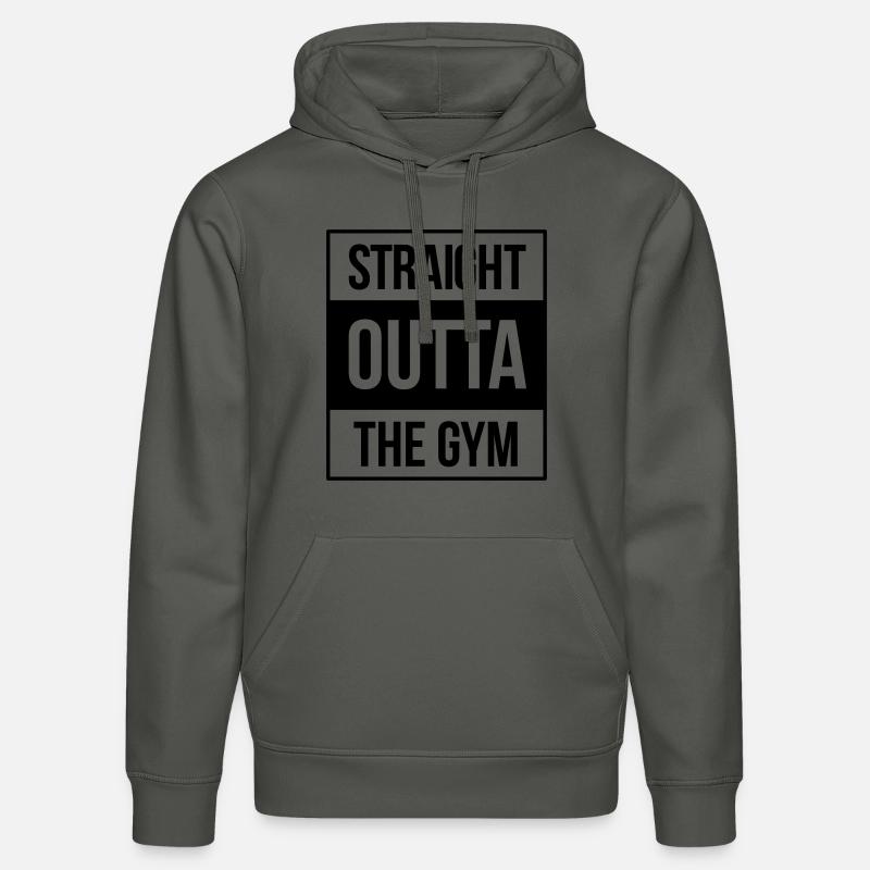 straight outta the gym - Sudadera con capucha ecológica unisex DRUMMER de Stanley/Stella - antracita