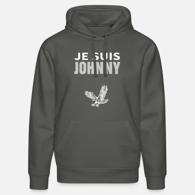 Je suis Johnny aigle - Sweat à capuche bio DRUMMER Stanley/Stella Unisexe - charbon