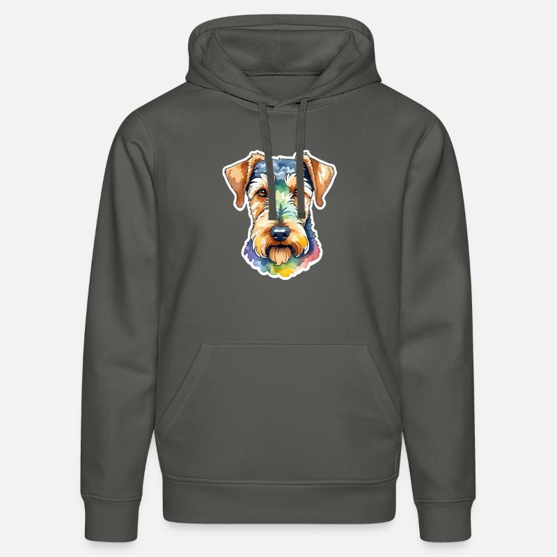 Airedale Terrier Aquarelle - Sweat à capuche bio DRUMMER Stanley/Stella Unisexe - charbon