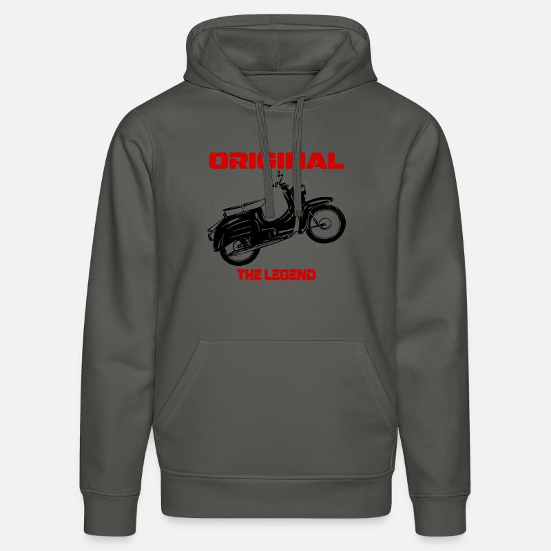 Cyclomoteur Simson Schwalbe RDA - Sweat à capuche bio DRUMMER Stanley/Stella Unisexe - charbon