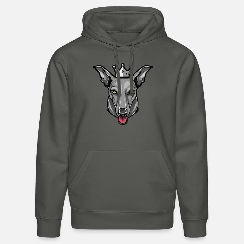 Couronne de chien Greyhound - Sweat à capuche bio DRUMMER Stanley/Stella Unisexe - charbon