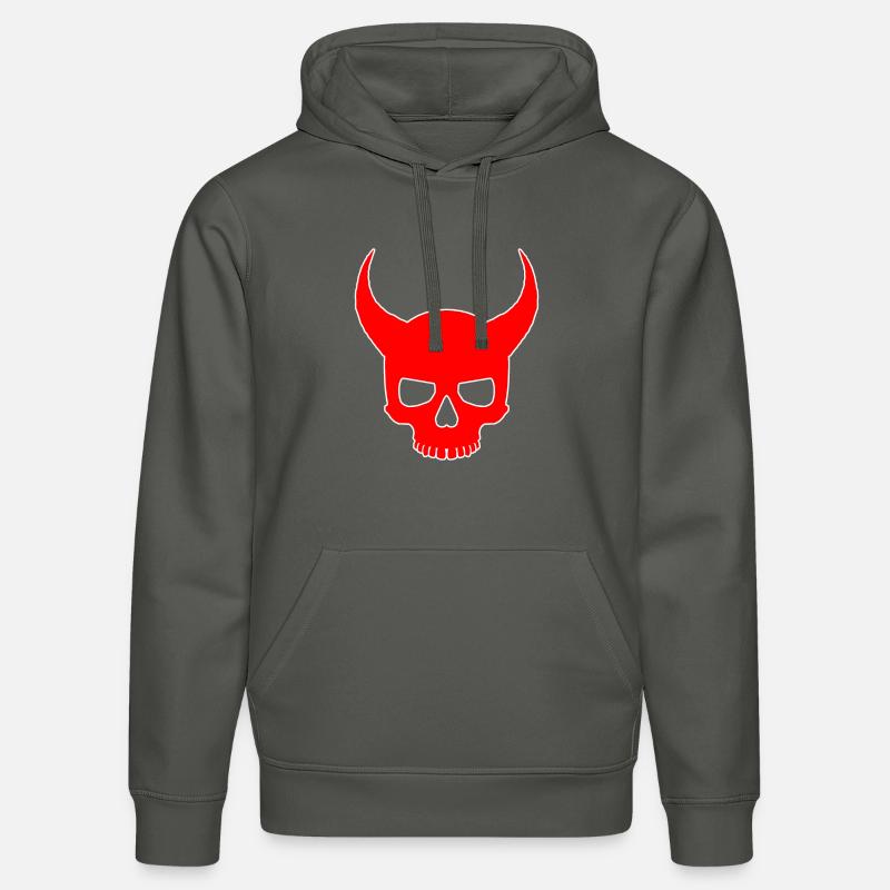 diable Crâne - Sweat à capuche bio DRUMMER Stanley/Stella Unisexe - charbon