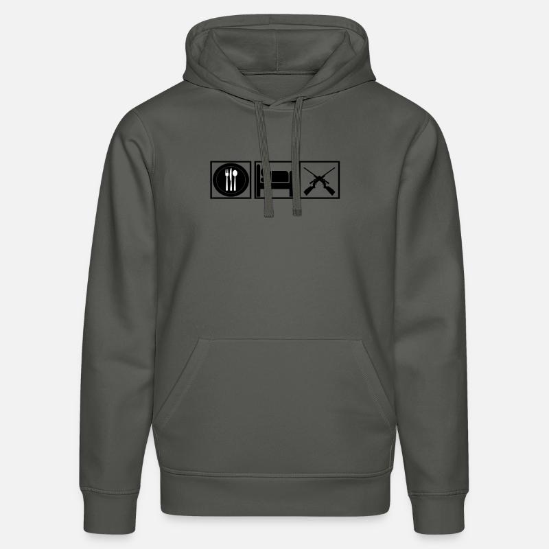 manger sommeil hobby chasse chasseur - Sweat à capuche bio DRUMMER Stanley/Stella Unisexe - charbon