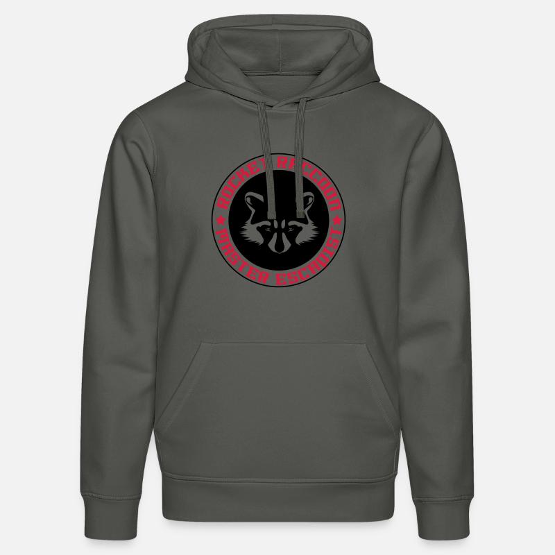 Rocket raccoon logo full - Sweat à capuche bio DRUMMER Stanley/Stella Unisexe - charbon