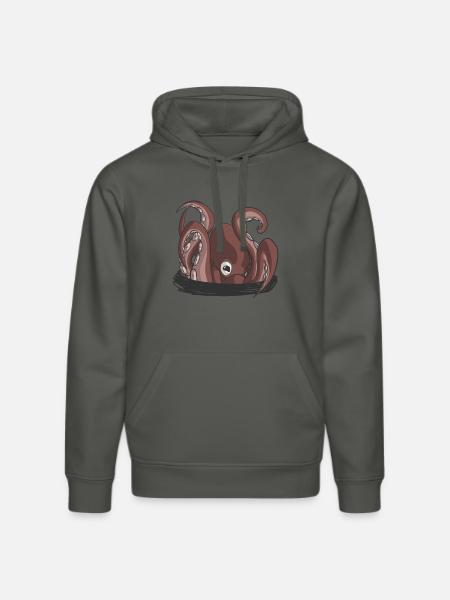 Der Beginn der Krake - Stanley/Stella Unisex Bio-Hoodie DRUMMER  - Anthrazit