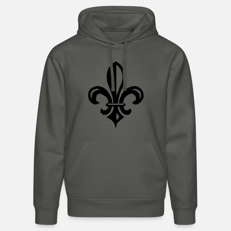 fleur de lis french lily - Sweat à capuche bio DRUMMER Stanley/Stella Unisexe - charbon