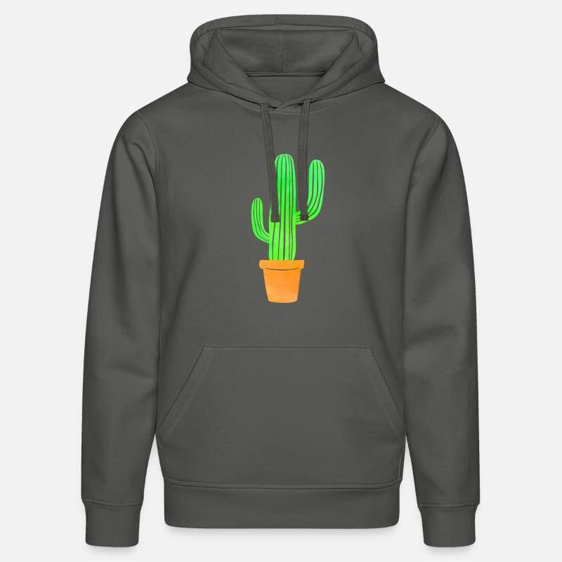 Aquarelle Art Cactus - Sweat à capuche bio DRUMMER Stanley/Stella Unisexe - charbon