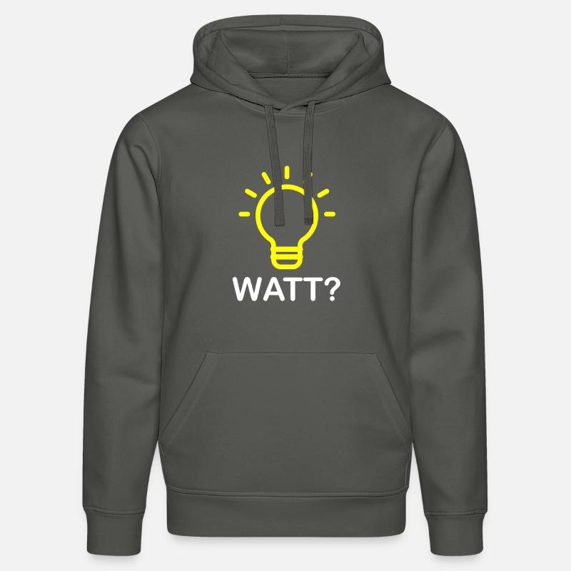 Watt? - Cadeau drôle d'électricien d'ampoule - Sweat à capuche bio DRUMMER Stanley/Stella Unisexe - charbon