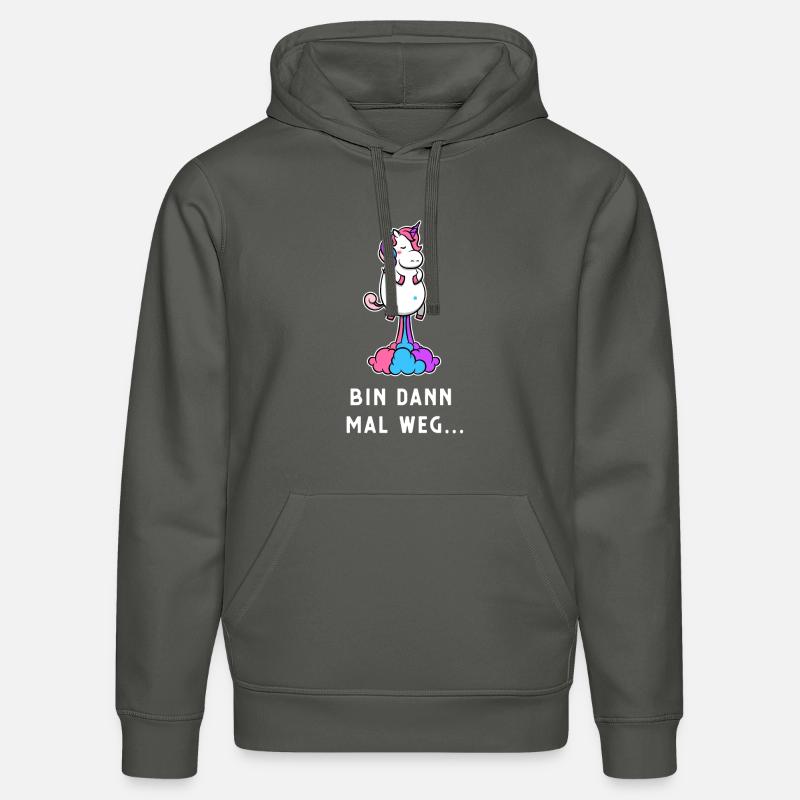 Einhorn bin dan mal weg Geschenk - Stanley/Stella Unisex Bio-Hoodie DRUMMER  - Anthrazit
