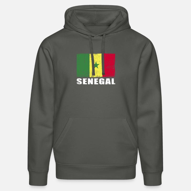 Sénégal Drapeau Grunge Sénégal Drapeau - Sweat à capuche bio DRUMMER Stanley/Stella Unisexe - charbon