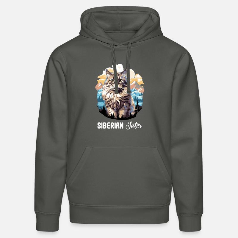 Chat Sibérien Sibirische Katze - Sweat à capuche bio DRUMMER Stanley/Stella Unisexe - charbon