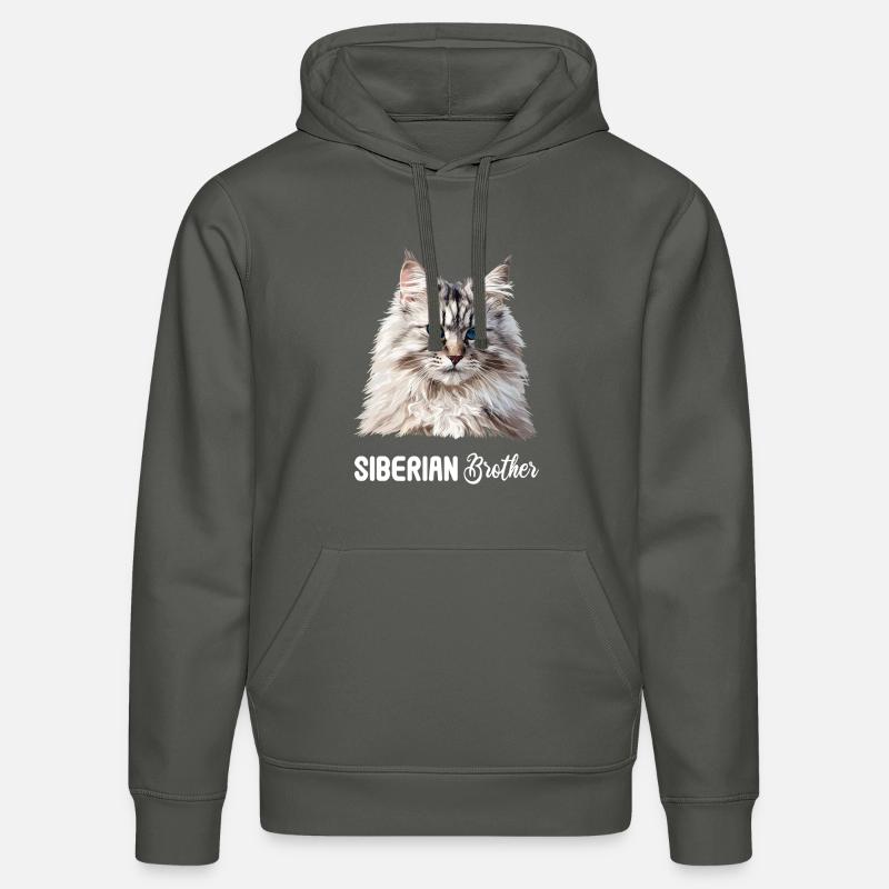 Chat Sibérien Sibirische Katze - Sweat à capuche bio DRUMMER Stanley/Stella Unisexe - charbon
