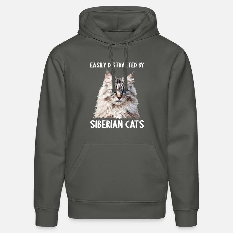 Chat Sibérien Sibirische Katze - Sweat à capuche bio DRUMMER Stanley/Stella Unisexe - charbon