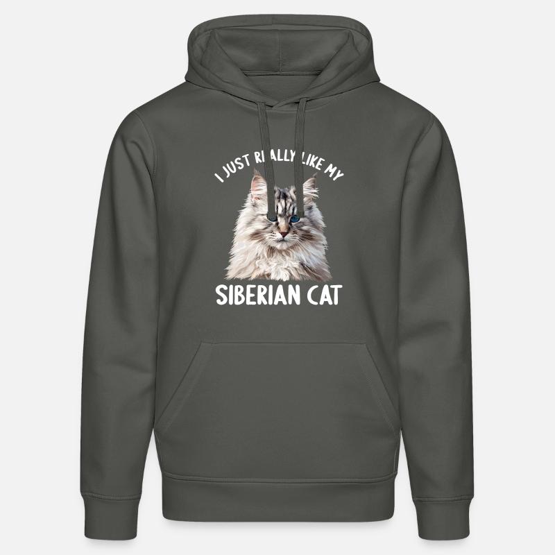 Chat Sibérien Sibirische Katze - Sweat à capuche bio DRUMMER Stanley/Stella Unisexe - charbon