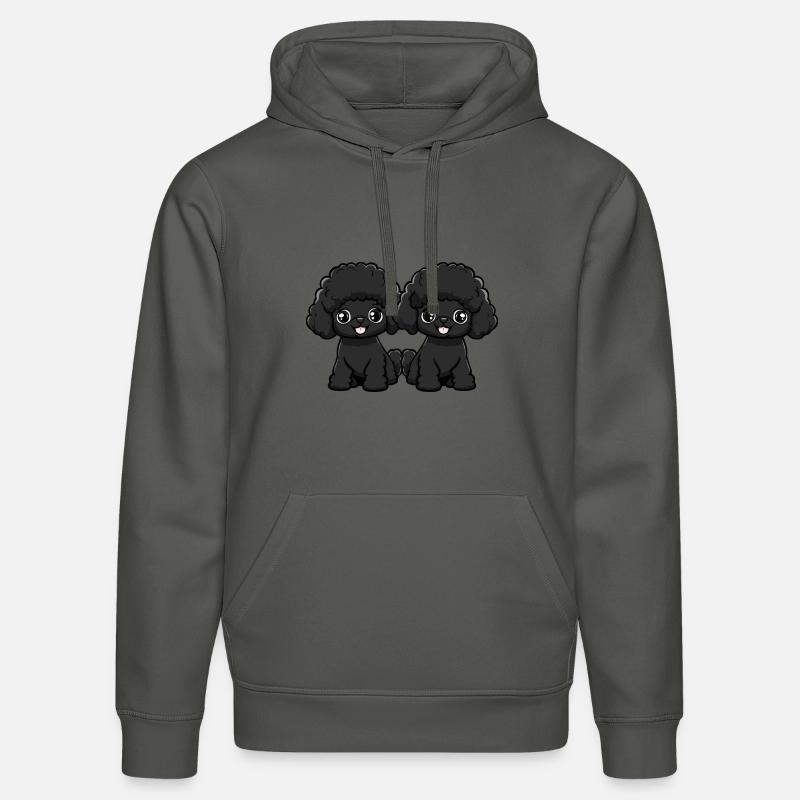 Caniche chien bande dessinée - Sweat à capuche bio DRUMMER Stanley/Stella Unisexe - charbon