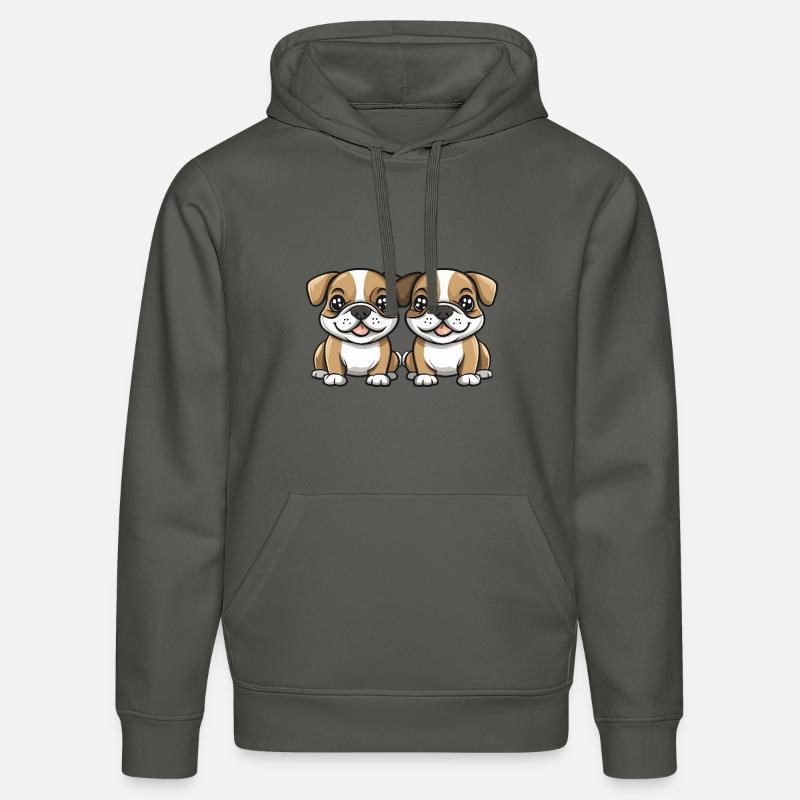 Chien bouledogue bande dessinée - Sweat à capuche bio DRUMMER Stanley/Stella Unisexe - charbon