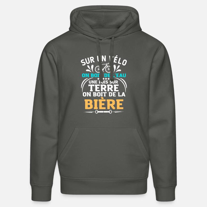 Humour bière vélo 2 - Sweat à capuche bio DRUMMER Stanley/Stella Unisexe - charbon