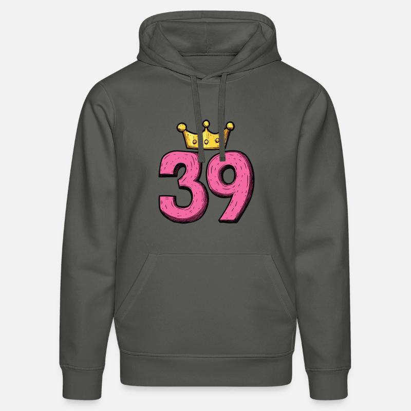 Couronne à 39 chiffres - Sweat à capuche bio DRUMMER Stanley/Stella Unisexe - charbon