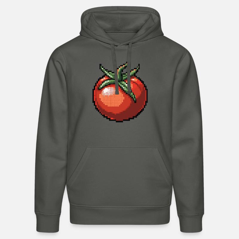 Icône pixel tomate - Sweat à capuche bio DRUMMER Stanley/Stella Unisexe - charbon