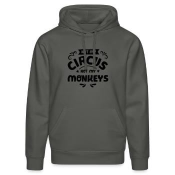 Not My Circus Not My Monkeys - Stanley/Stella Unisex Bio-Hoodie DRUMMER  - Anthrazit - Vorne - Marisol (170cm) & Nik (191cm)