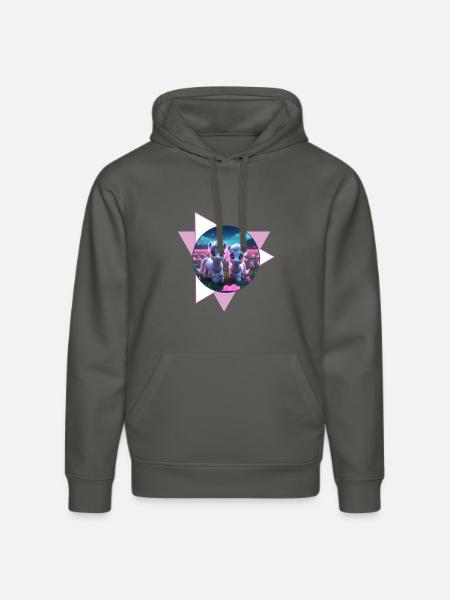 Two cute ponies - Stanley/Stella DRUMMER Unisex Organic Hoodie - anthracite