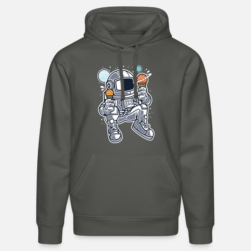 L'astronaute crème glacée - Sweat à capuche bio DRUMMER Stanley/Stella Unisexe - charbon