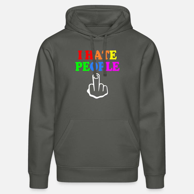 I hate people - Sweat à capuche bio DRUMMER Stanley/Stella Unisexe - charbon