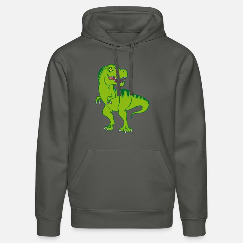 T-Rex / Vert Dinosaure Comique - Sweat à capuche bio DRUMMER Stanley/Stella Unisexe - charbon