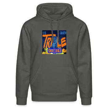 "TRIPLE DOUBLE" Chemie-Design - Stanley/Stella Unisex Bio-Hoodie DRUMMER  - Anthrazit - Vorne - Marisol (170cm) & Nik (191cm)