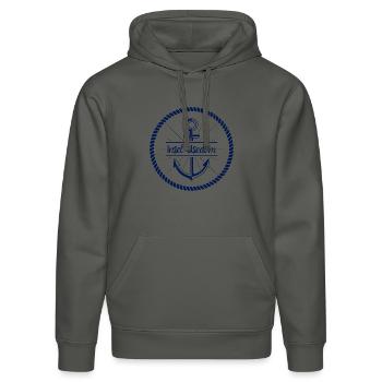 Insel Usedom Anker - Stanley/Stella Unisex Bio-Hoodie DRUMMER  - Anthrazit - Vorne - Marisol (170cm) & Nik (191cm)