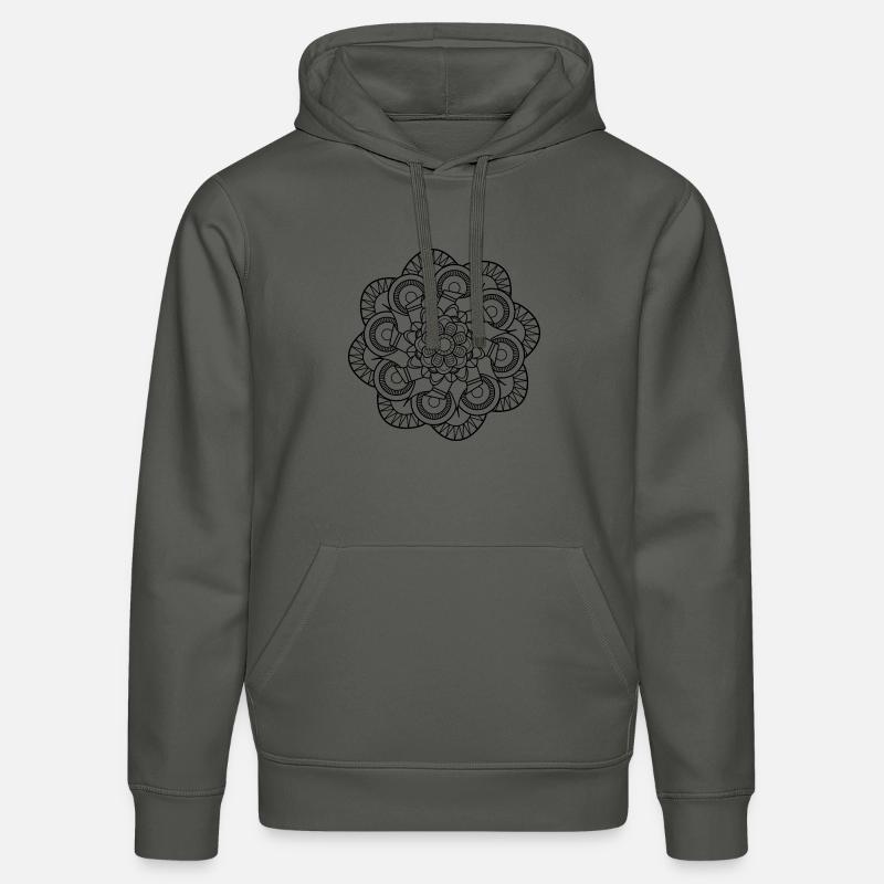 Vea-espèce Mandala Pattern: Fleur tentaculaire. - Sweat à capuche bio DRUMMER Stanley/Stella Unisexe - charbon