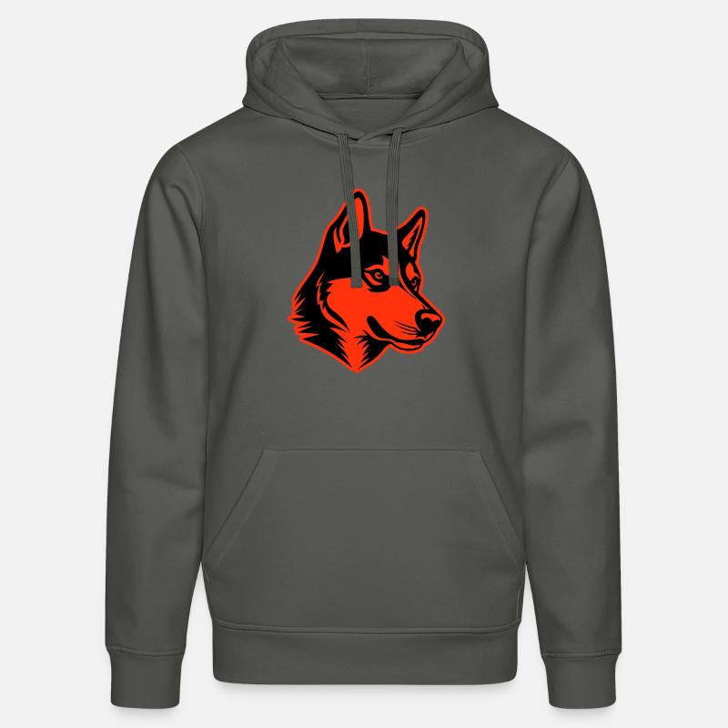 Tête de chien husky - Sweat à capuche bio DRUMMER Stanley/Stella Unisexe - charbon