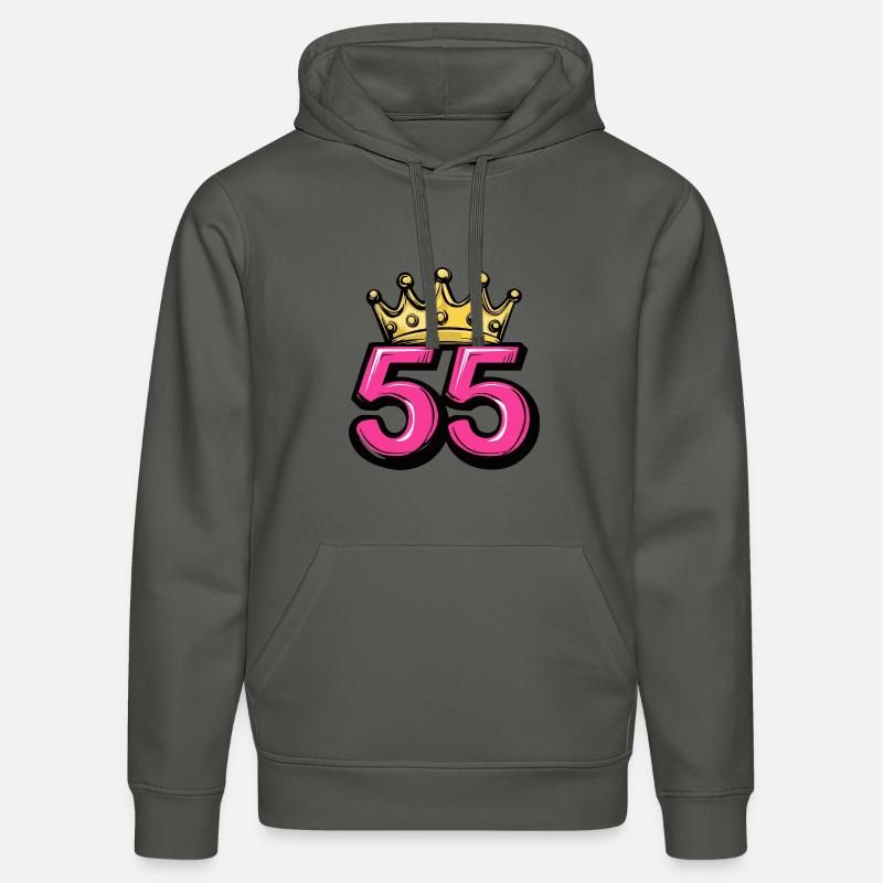 Couronne à 55 chiffres - Sweat à capuche bio DRUMMER Stanley/Stella Unisexe - charbon