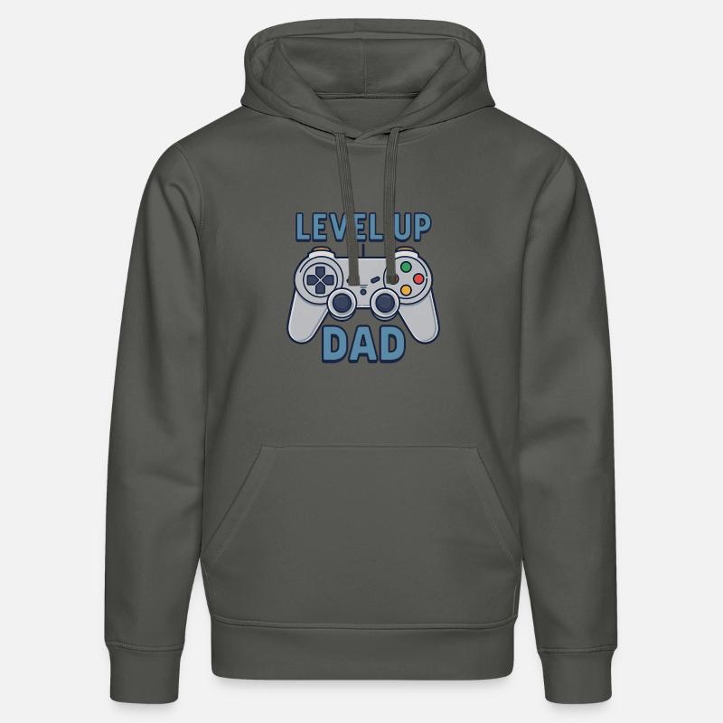 Level Up Dad – Gamer Controller Geschenk - Stanley/Stella Unisex Bio-Hoodie DRUMMER - Anthrazit