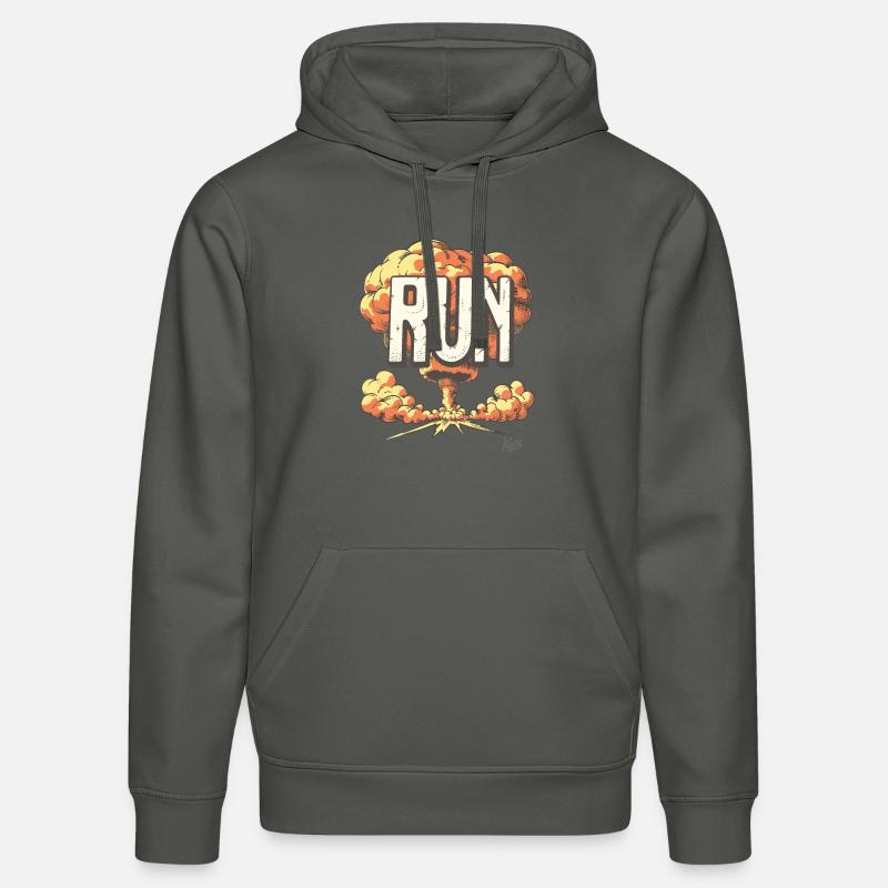 Boom nucléaire : fuir l’explosion, courir - Sweat à capuche bio DRUMMER Stanley/Stella Unisexe - charbon