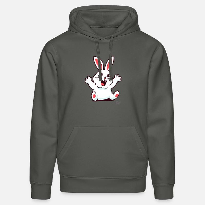 Insatisfait : Petit lapin blanc lancinant - Sweat à capuche bio DRUMMER Stanley/Stella Unisexe - charbon