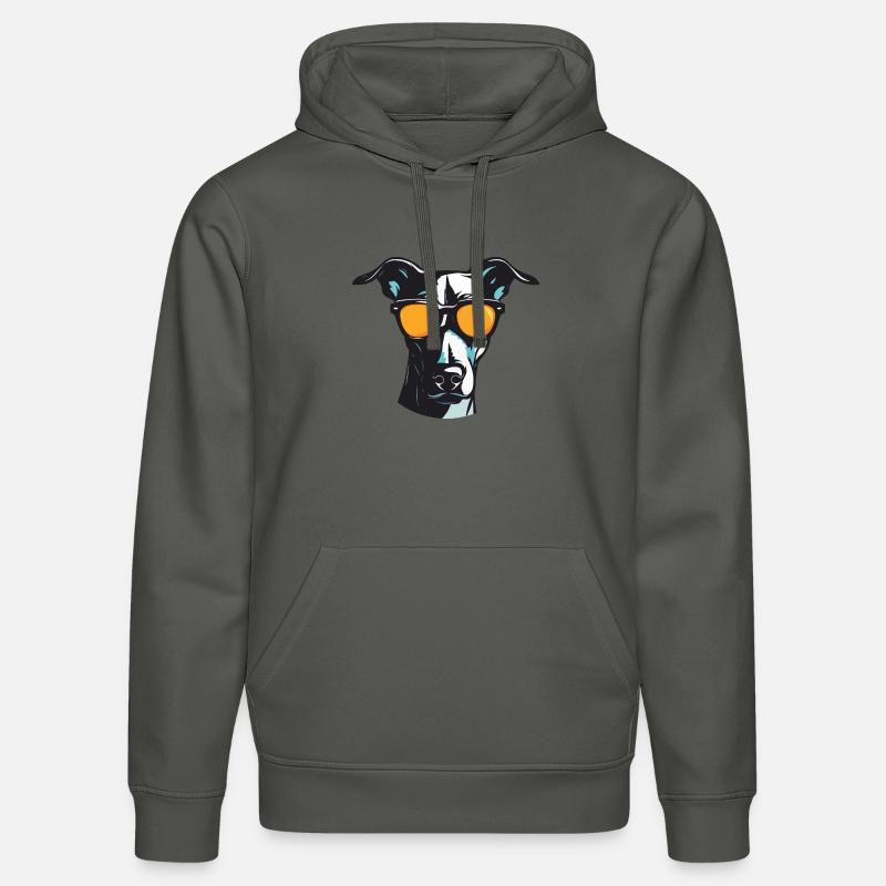 Greyhound Chien Hipster Cool Party - Sweat à capuche bio DRUMMER Stanley/Stella Unisexe - charbon