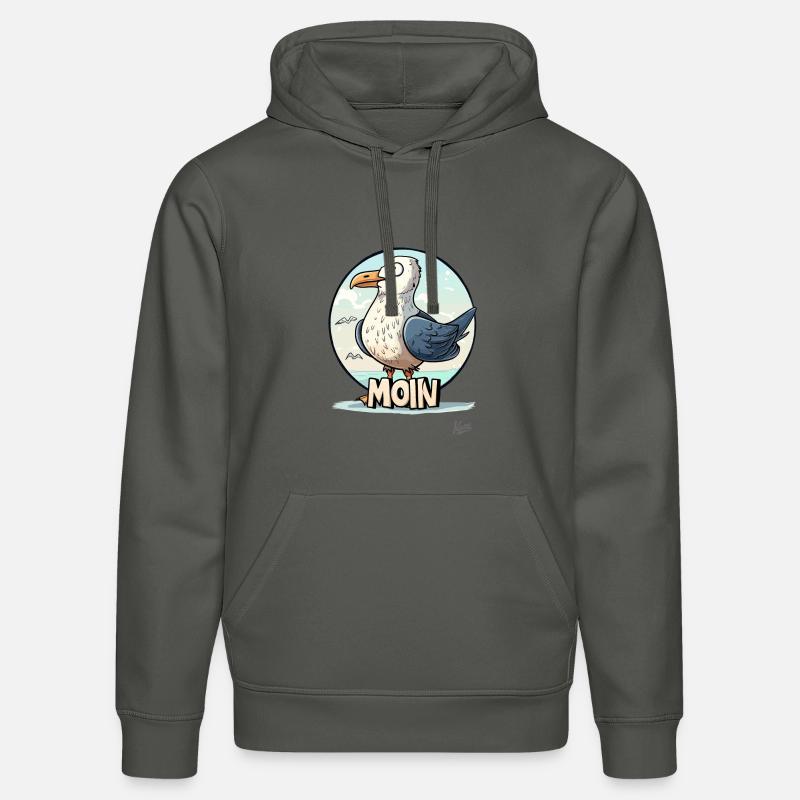 Drôle de mouette dit « Moin » - Sweat à capuche bio DRUMMER Stanley/Stella Unisexe - charbon