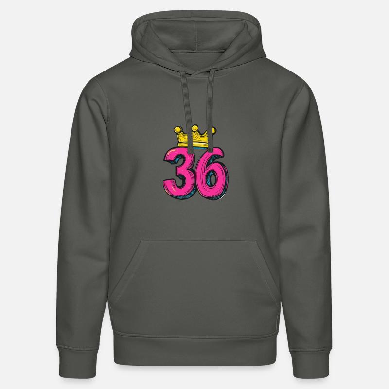 Couronne à 36 chiffres - Sweat à capuche bio DRUMMER Stanley/Stella Unisexe - charbon