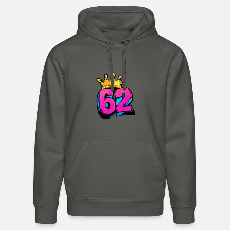 Couronne à 62 chiffres - Sweat à capuche bio DRUMMER Stanley/Stella Unisexe - charbon