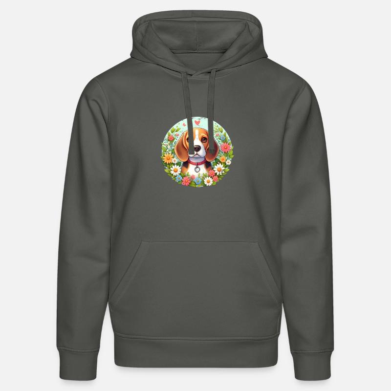 Fleurs de beagle - Sweat à capuche bio DRUMMER Stanley/Stella Unisexe - charbon