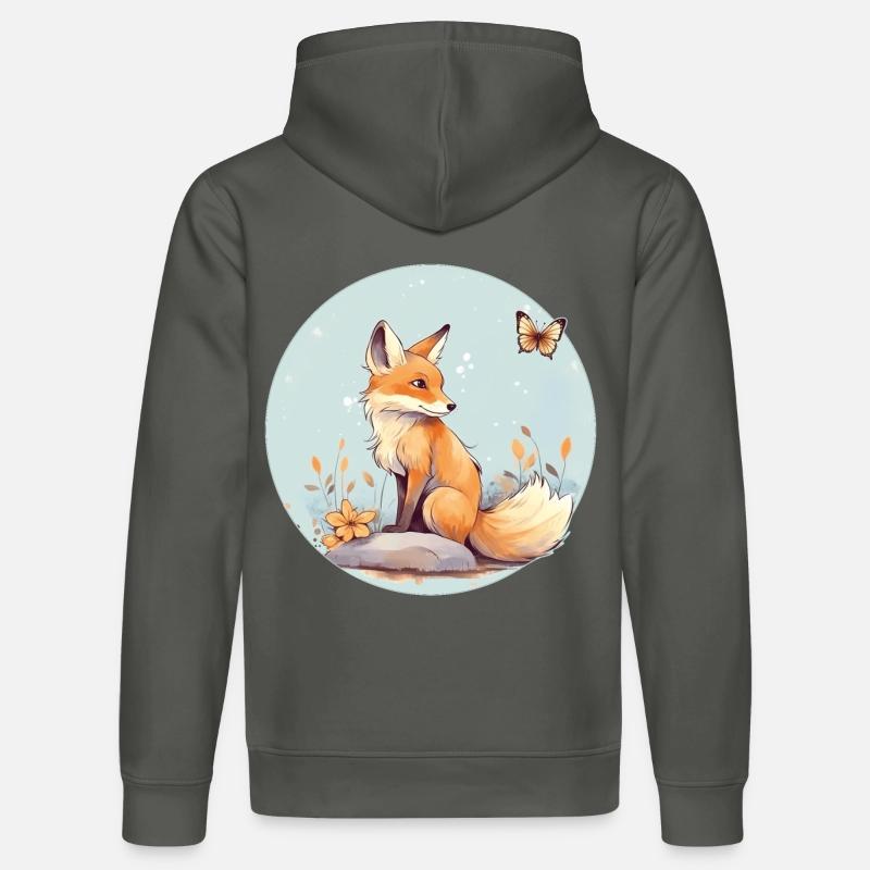 Renard mignon - Sweat à capuche bio DRUMMER Stanley/Stella Unisexe - charbon