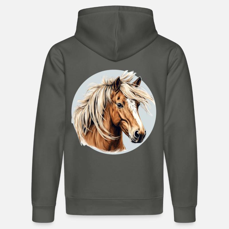 Cheval Haflinger - Sweat à capuche bio DRUMMER Stanley/Stella Unisexe - charbon